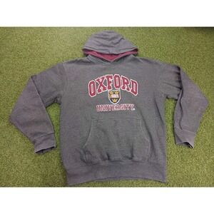 Oxford University Hoodie Mens Large Gray Fleece Lined Logo‎